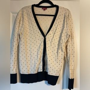 Cream and black polka dot cardigan